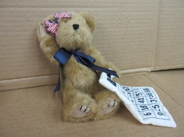 NOS Boyds Bears Jackie Pott Style 903019 Plush Jointed Bingo Bear Bow  B75 F* - £17.59 GBP