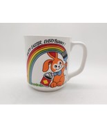 Vintage JSNY Taiwan Retro Rainbow Easter Bunny Coffee Mug Colorful Ceramic - £7.48 GBP