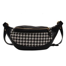 Houndstooth Plaid Waist Bag For Women PU Leather Waist Pack Female Fanny Pack La - £28.92 GBP