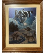 Framed Foil Metallic Artwork &quot;4 Wolves&quot; 8&quot;x10&quot; - $15.80