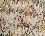 Cotton Batiks Wild Side Giraffes Animals Tan Fabric Print by Yard D176.53 - $14.95