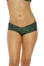 Bodyshotz Women&#39;s Metallic Mermaid Scrunch Back Micro Shorts, Green, One Size - £19.62 GBP