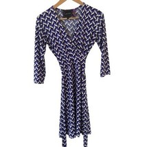 Leota Handmade Abstract Midi Dress SZ Petite Small Purple Modern Glam Ti... - $735.53 MXN