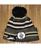 New Orleans Saints New Era Football Beanie Embroidered Lined Sideline Hat - £15.50 GBP