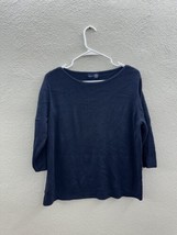 Venezia Jeans Clothing Co Womens Sweater Size 18/20 Blue Ribbed 3/4 Sleeve - £7.31 GBP