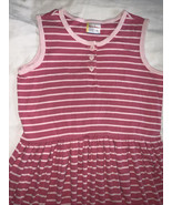 Hanna Andersson Sundress Pink Stripe Cotton Button Front  Sz 150 / 12 Girls - £11.16 GBP