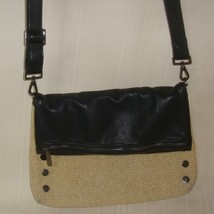 Hammitt VIP  Crossbody Bag Black Leather Raffia Chaparral - £155.67 GBP