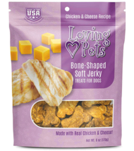 LP08302 LOVING PETS Bone Shaped Soft Jerky Treats Chicken and Cheese 6oz - £20.31 GBP