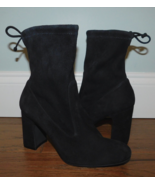 Stuart Weitzman Sz 6.5 Womens Benita Boots Black Stretch Suede Leather $... - $168.29