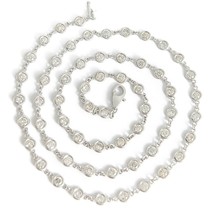 Authenticity Guarantee 
Diamond Bezel Station Strand Necklace 14K White Gold ... - £5,893.81 GBP