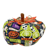 Halloween Fabric Handmade Pumpkin Decoration Table Decor 7 x 4&quot; - $13.25