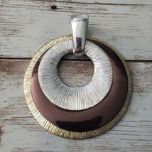 Vintage Pendant - Large Tri Color Circles - No Chain Included - £12.50 GBP