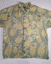 Tommy Bahama Button Down Shirt Pineapple All Over Print Hawaiian Linen M... - $32.55
