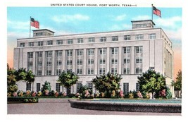 Fort Worth, Texas, TX, U. S. Court House, 1942 Linen Vintage Postcard a147 - £3.52 GBP