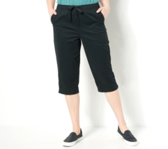 Denim &amp; Co. Casual EasyWear Twill Pull-On Skimmers Pants- Black, 2X - £27.22 GBP