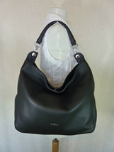 NWT Furla Classic Onyx Black Pebbled Leather Raffaella Hobo Bag $448 - £317.15 GBP