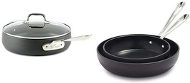 All-clad HA Nonstick PFOA Free 4-qt Saute Pan &amp; 8&quot; &amp; 10&quot; Fry pans with oven mitt - £97.37 GBP