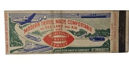 1940’S MOTHERSILL’S SEA,LAND &amp; AIR TRAVEL REMEDY MOTION SICKNESS MATCHBO... - £5.39 GBP