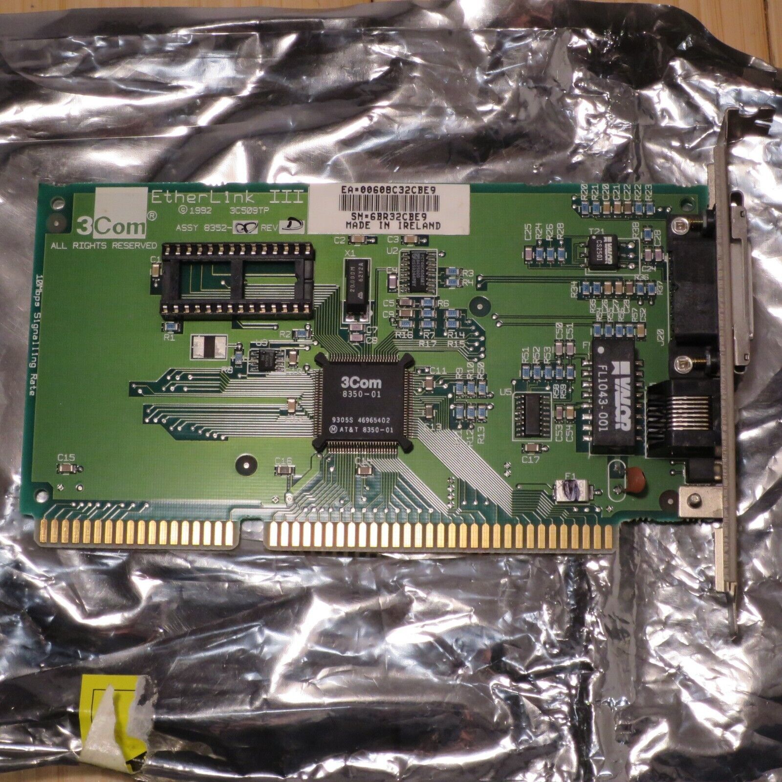 3Com EtherLink III 8352-10 REV D 3C509TP Network Ethernet Communication ... - $21.49