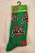 Apple Jacks Cereal Men&#39;s Novelty Crew Socks Green 1 Pair Shoe Size 6-12 - £9.10 GBP