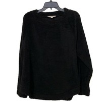 Loft Black Sherpa Fleece Pullover Top Shirt Womens Size Extra Large NEW - $19.00