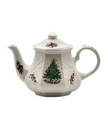 Sadler England Teapot Christmas Eve Salem Tree Vintage Ceramic w/ Lid - $547.76 MXN