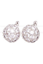 Cubic Zirconia Dome Shape French Lever Earrings - £19.18 GBP