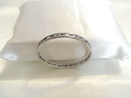 Department Store 7&quot; Antiqued Silver Tone Filigree Bangle Bracelet N1071 - $14.39