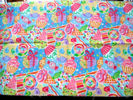 Fabric NEW Wamsutta &quot;Cupcakes &amp; Jelly Beans&quot; Odd Fat Quarter Quilt Craft $3.50 - £2.75 GBP