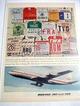 Boeing 707 and 720 Baggage Tags Airlines 1960 Ad - £7.85 GBP