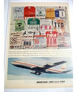 Boeing 707 and 720 Baggage Tags Airlines 1960 Ad - $9.99