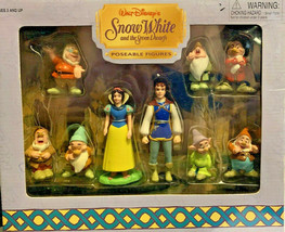 Disney Snow White 9 Piece Figurines Set Poseable Original Rare NEW - £31.04 GBP