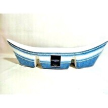 Nautica Canoe Serving Bowl 3-Section Boat 16-in Long Party Tray White Blue - £15.95 GBP