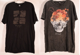 insight Mens Vintage Lot of 2 Skull Graphic Print T-Shirts Black XL - £23.65 GBP