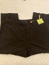 Haggar 46x29 Big &amp; Tall E-CLO™ Stria Dress Pant Gray Plaid Classic Fit - $13.86