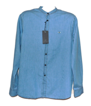 Les Copains Men&#39;s Light Blue Denim Cotton Shirt Size  US 2XL - £59.47 GBP