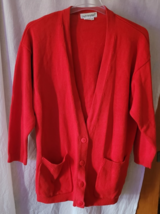 Women&#39;s Outlander Plus Size 2X Cardigan Sweater Solid Red Button-Up Warm... - $14.99