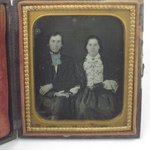 Daguerreotype 1/6 Plate Young Man &amp; Woman Couple Tinted with Union Case Antique - £238.93 GBP