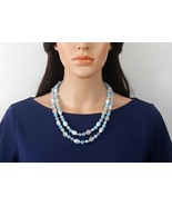 1950s Blue Beaded Signed Japan Necklace - $74.36 CAD