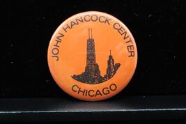 Chicago John Hancock Center Building Skyline Vintage 2.25&quot; Button Pin Pi... - $13.00