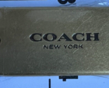 2.00&quot;  COACH NEW YORK GOLD  w black name Heavy METAL BAG TAG KEY CHAIN H... - £27.19 GBP