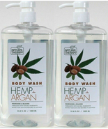 2 Bottle Natural Therapy 33.8 Oz Hemp &amp; Argan Nourishing Relaxing Body Wash - $47.52 CAD