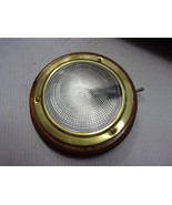 Marine Boat brass dome light ribbed lens teak base 158 mm 12V 15W with s... - $21.73