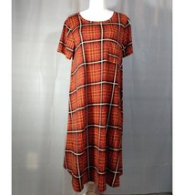 LuLaRoe | Carly Dress | Size L | Red/Orange Square Design - £14.94 GBP