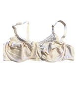 Vintage 38C Beige Satin &amp; Lace Underwire Bra Made In USA #4274 - $32.54 CAD