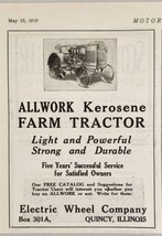 1919 Print Ad Allwork Kerosene Farm Tractors Electric Wheel Co. Quincy,Illinois - £11.70 GBP