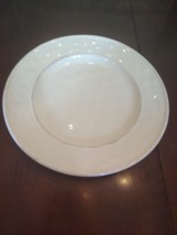 Pier 1 Hand Painted Stoneware 9&quot; Salad Plate martillo crema - $10.84