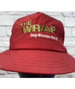 Vintage &quot;The Wrap&quot; Winston Tobacco Fleece Trucker Hat Snapback Cap Red - $26.24