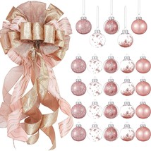 25 Pieces 2.36 Inch Plastic Christmas Ball Ornaments And 12 X 34 Inch Christmas  - £39.53 GBP