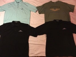 Mens Lot Of 4 Polo T-SHIRT 2XL Cotton Poly Blends Pebble Beach Pudala Gildan - £35.60 GBP